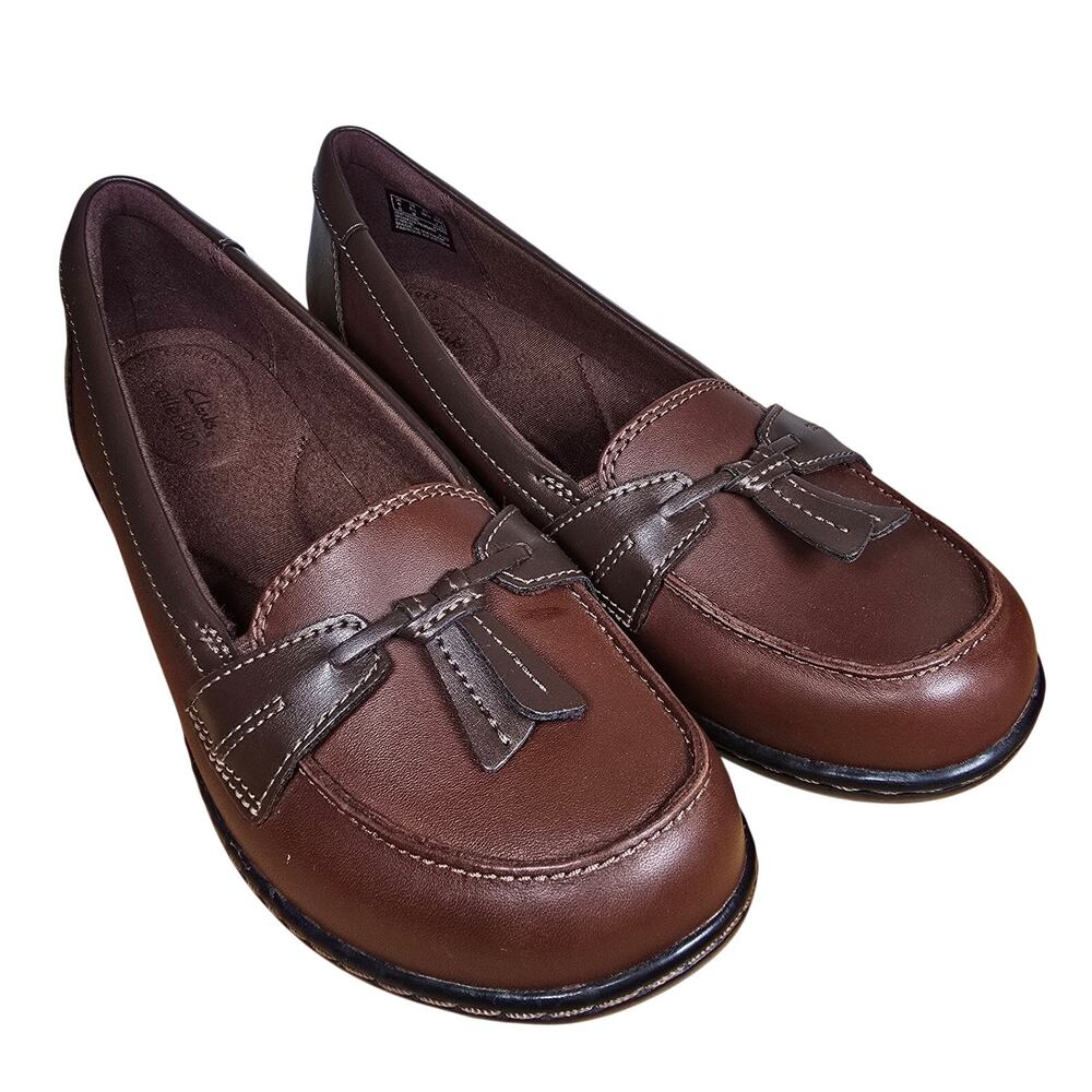 Clarks Ashland Lily Dark Tan Womens Loafers LN Condition Brown Size 8.5 Comfort - Picture 2 of 7